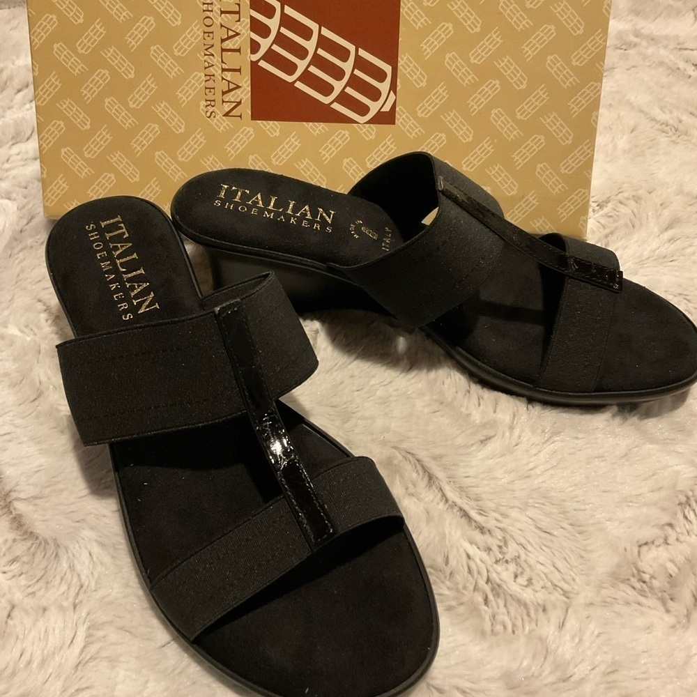 ITALIAN Shoemakers Slip On Wedge Sandals